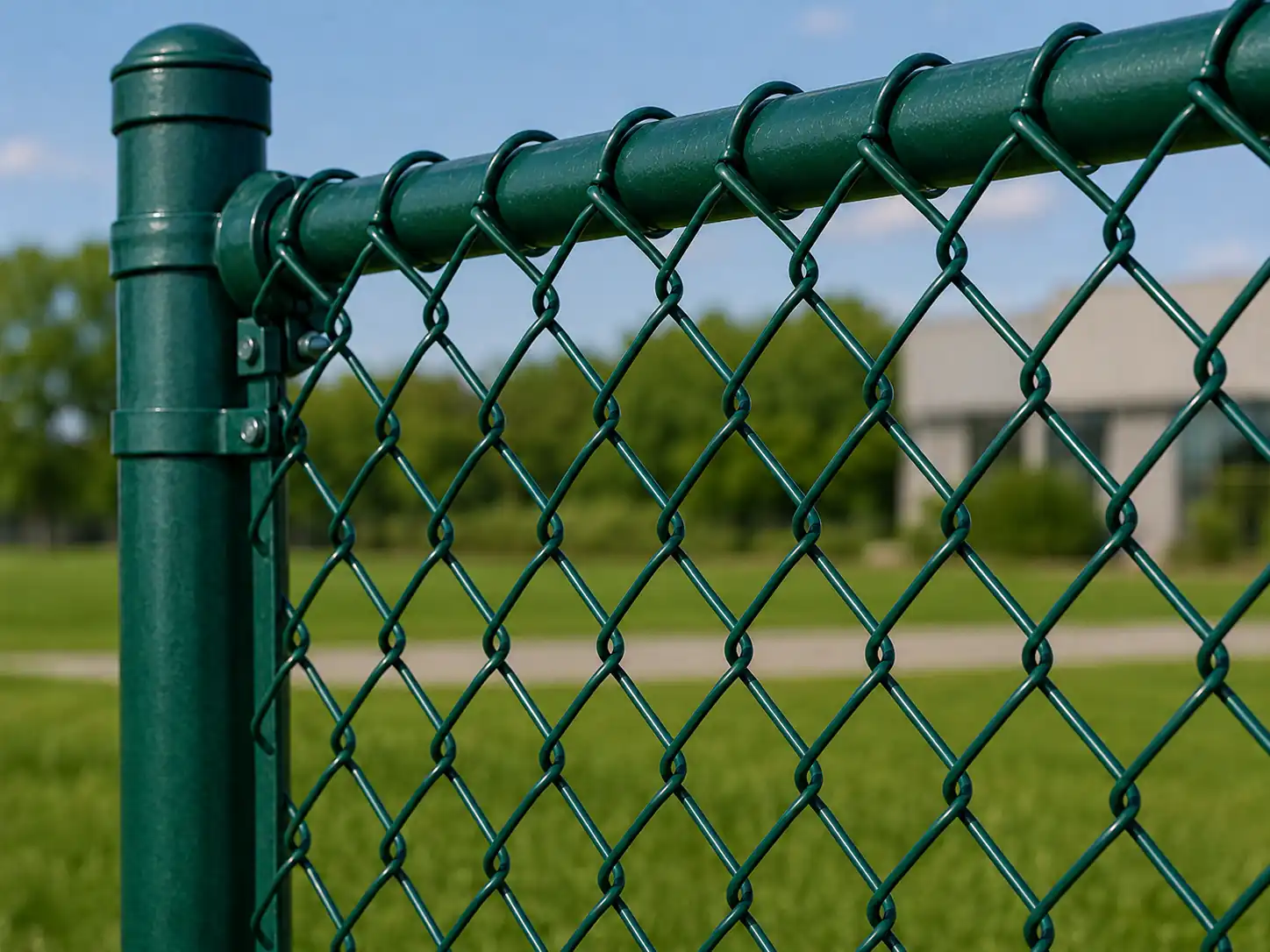 pvc coated chain link fence fabric close up