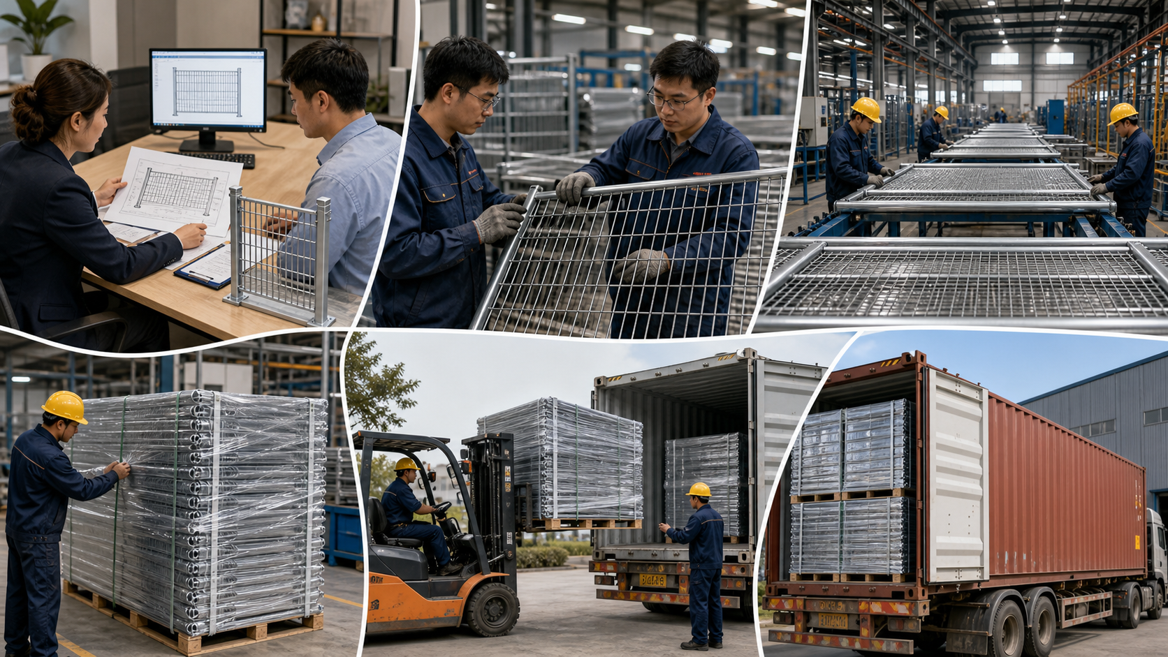 Fence export order process from RFQ to production, packing and shipment