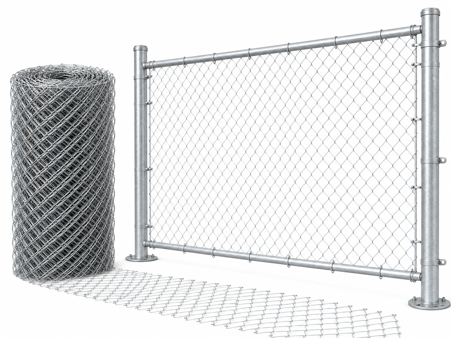 Chain link fence gate and fence system