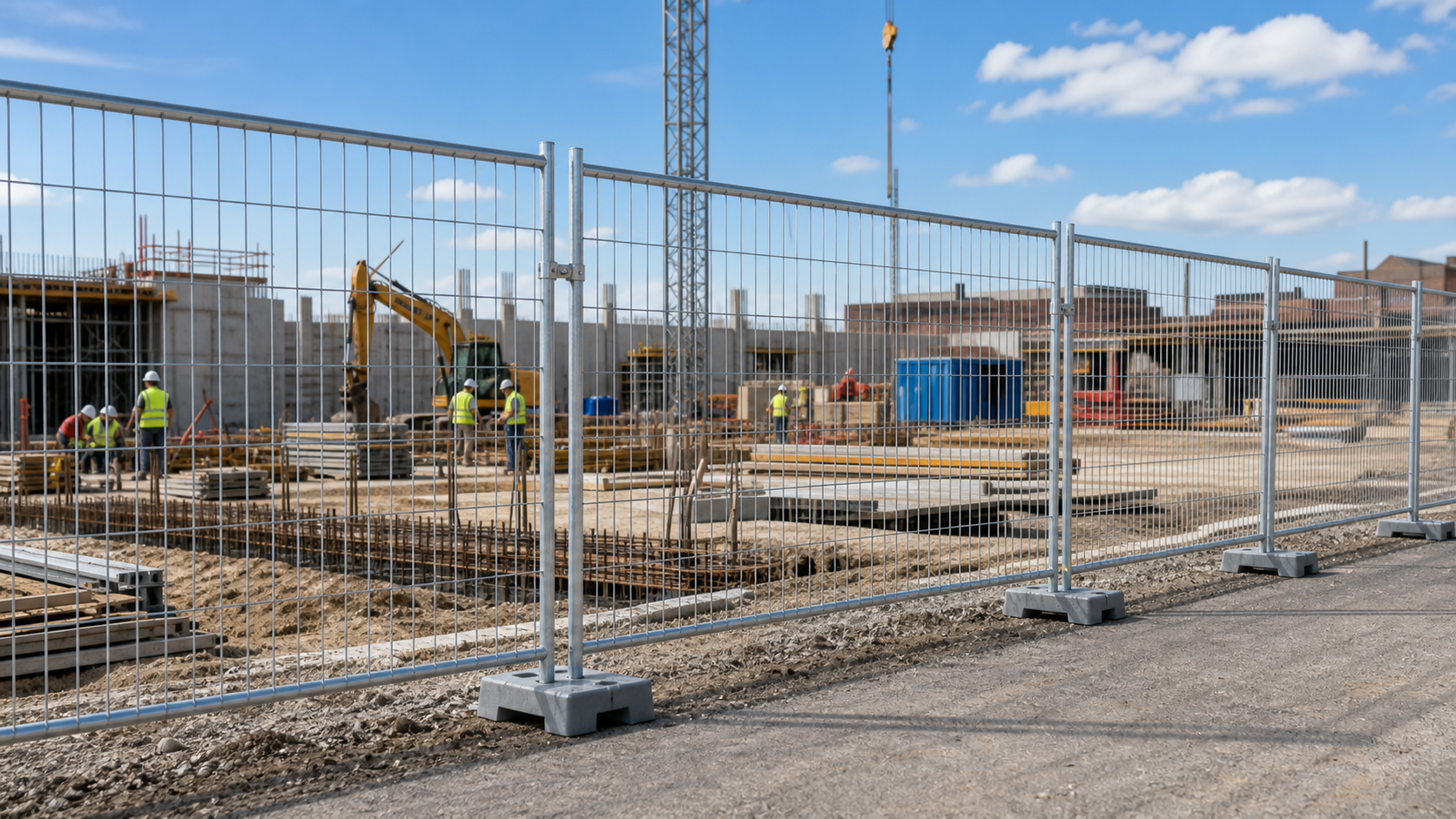 Temporary fence gate used at construction site